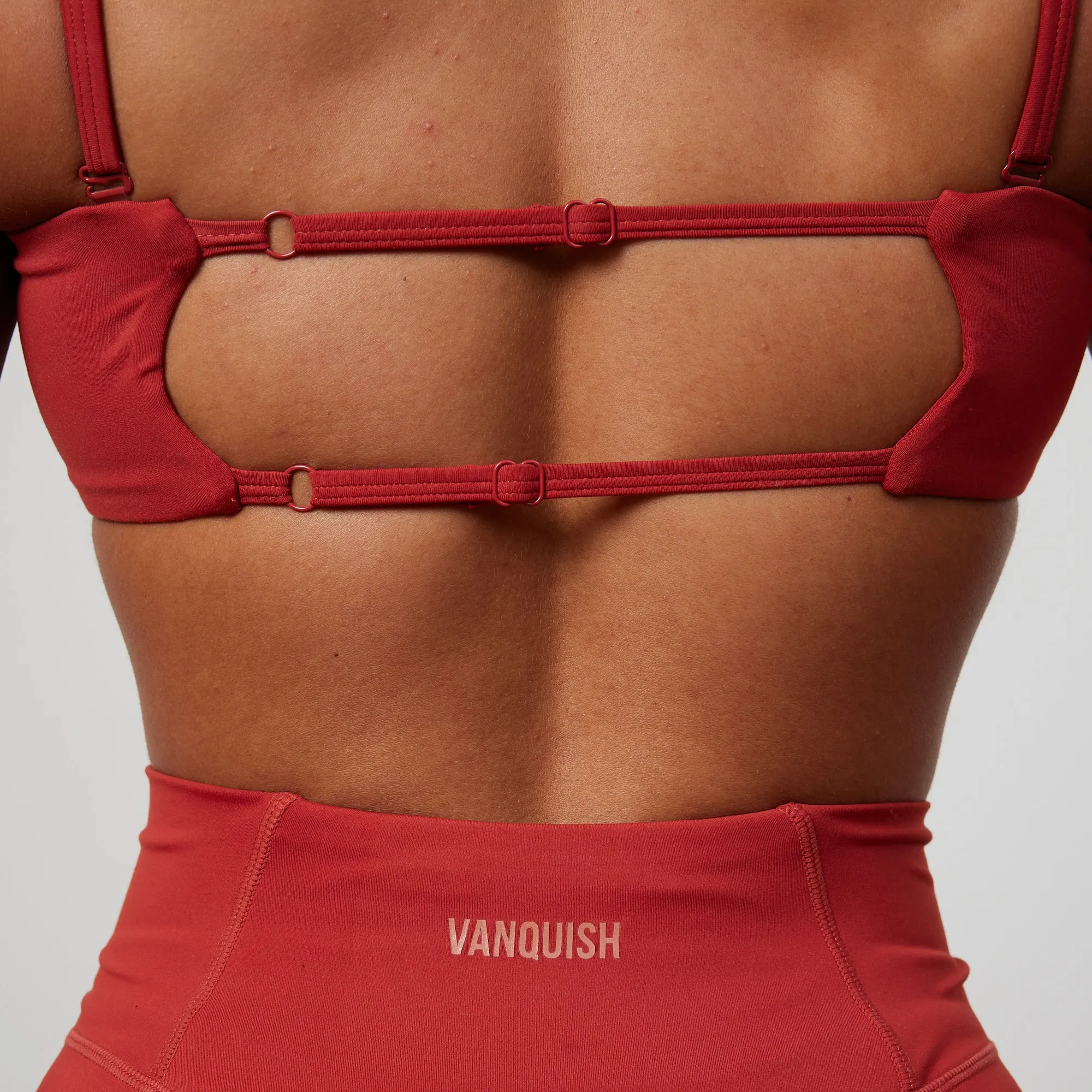 Vanquish Enhance Chilli Red Bandeau Bra Supportive Fabric Accessorized
