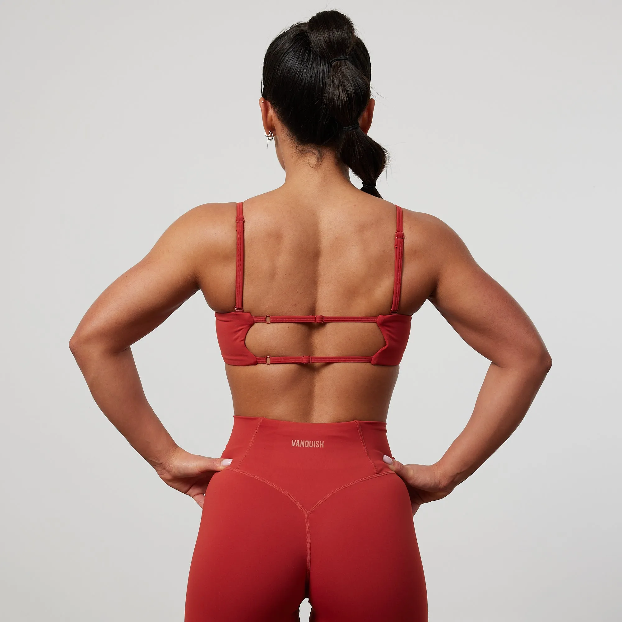 Stretch stitching seams Vanquish Enhance Chilli Red Bandeau Bra