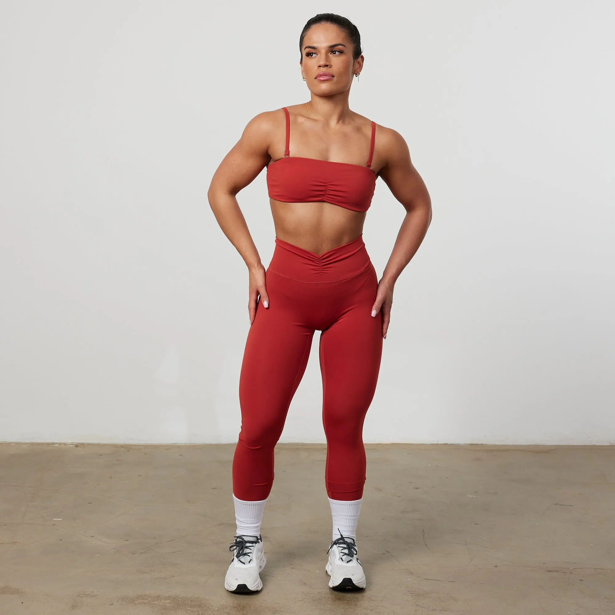 Vanquish Enhance Chilli Red Bandeau Bra ventilation channels