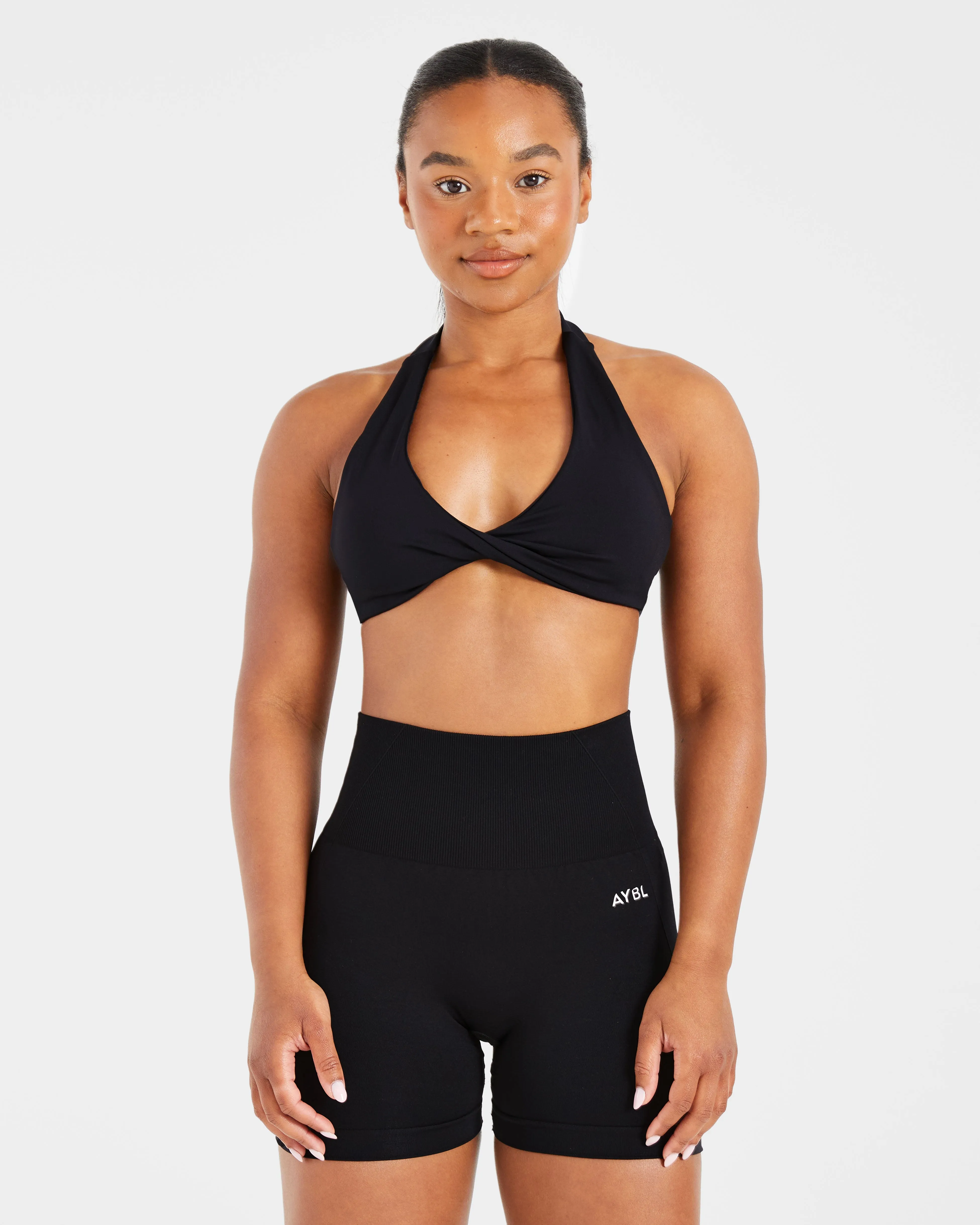 Durable structure Essential Halterneck Sports Bra - Black