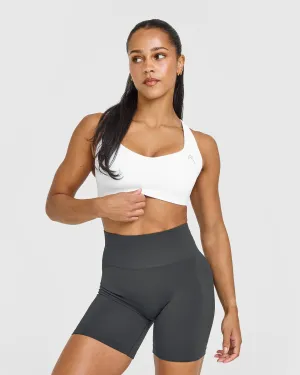 EasyLift? Cross Back Sports Bra | White Wire Free Design Soft Spandex Pressure Distributing Design