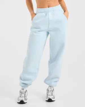 Classic Plush Oversized Joggers - Pastel Blue Seamless Stretch Breathable
