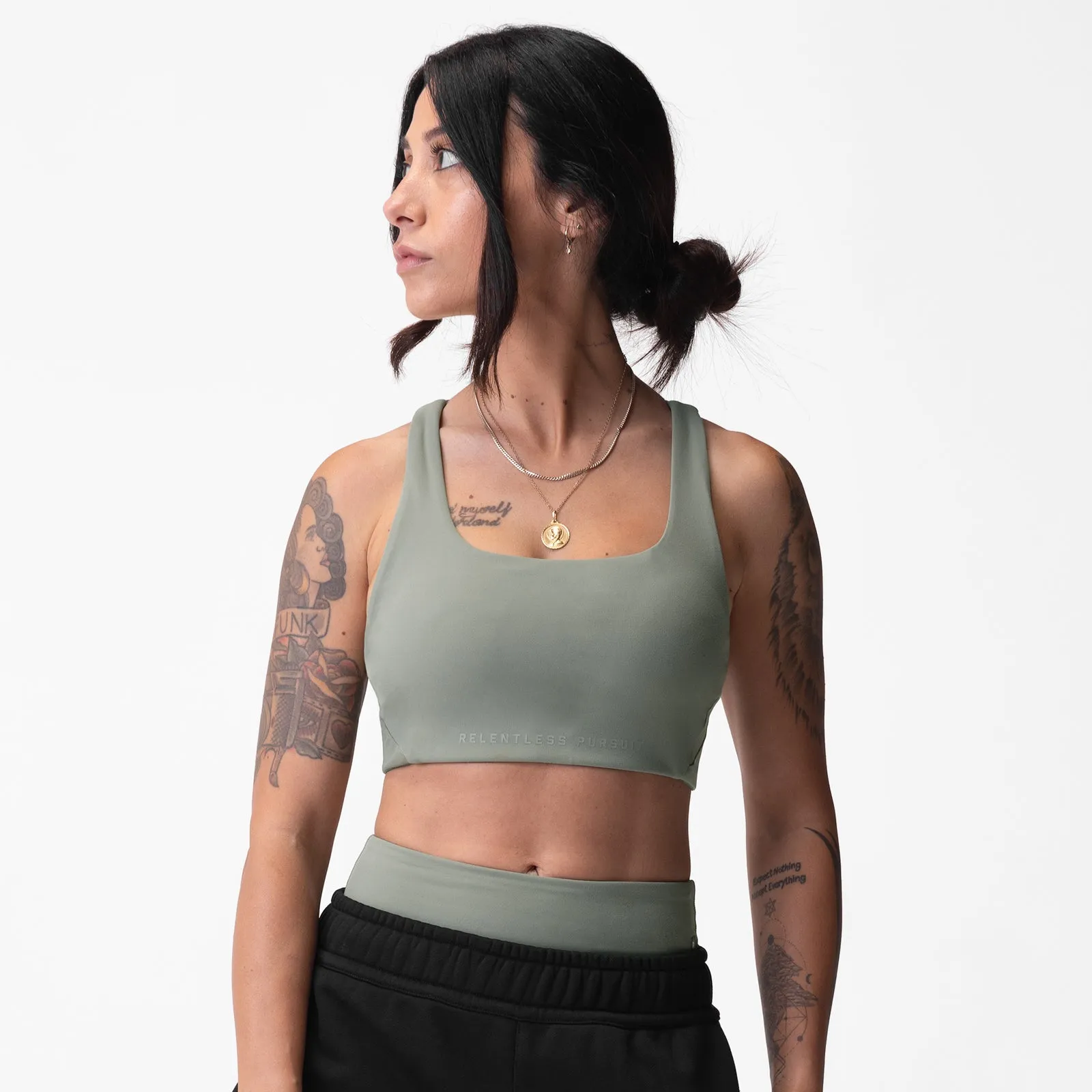 Removable straps seams ASRV x Equinox Lycra? Hybrid Sports Bra - Sage
