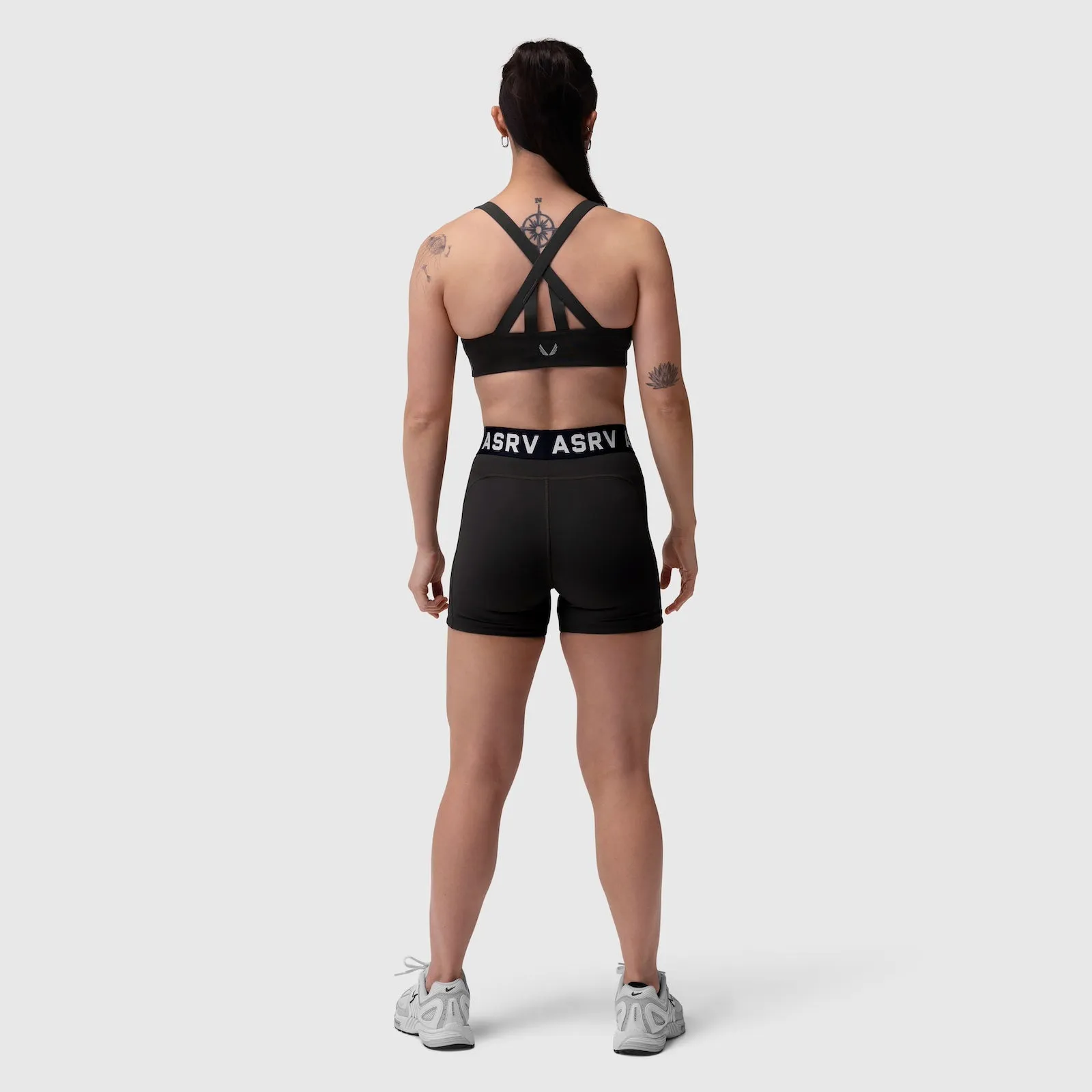 Gym members Postpartum W039. Lycra? Hybrid Sports Bra - Black