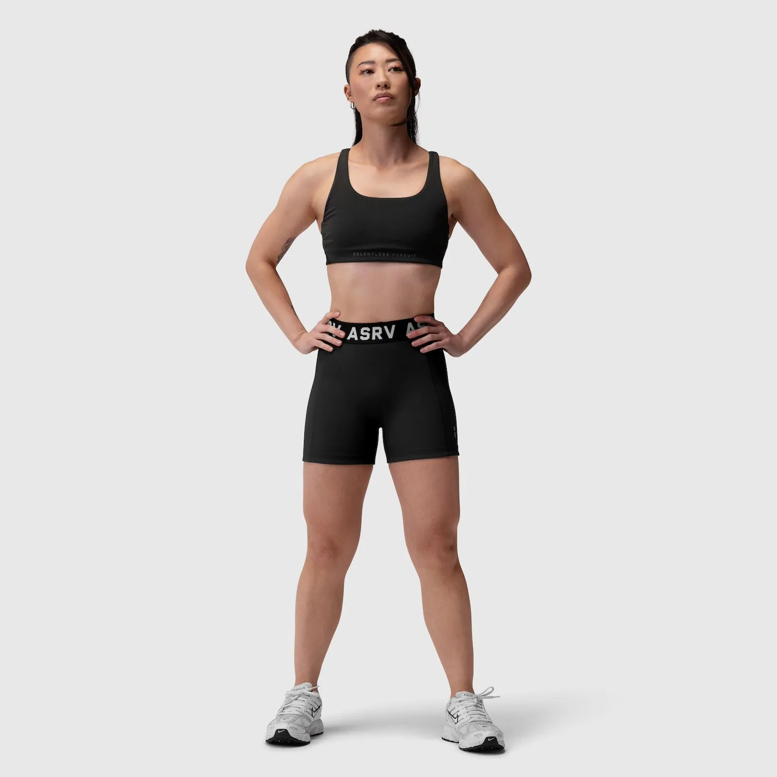W039. Lycra? Hybrid Sports Bra - Black dancers