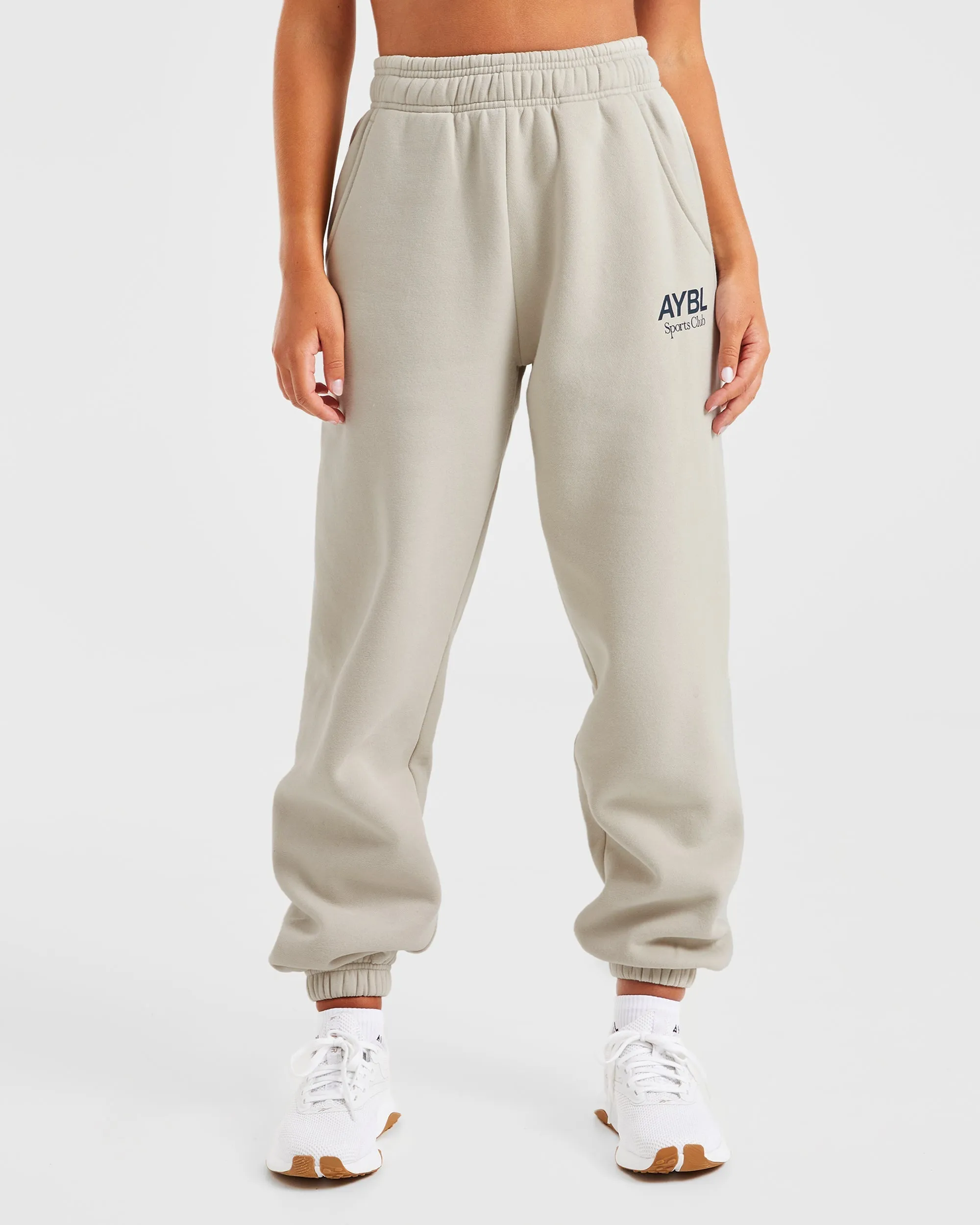Adjustable Gear AYBL Sports Club Oversized Joggers - Sand/Navy Halter neck