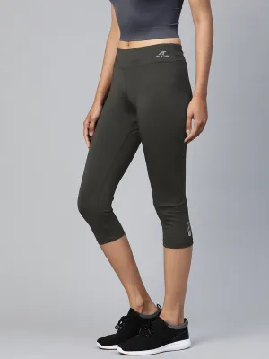 Alcis Women Black Solid Training Tights Essential Piece