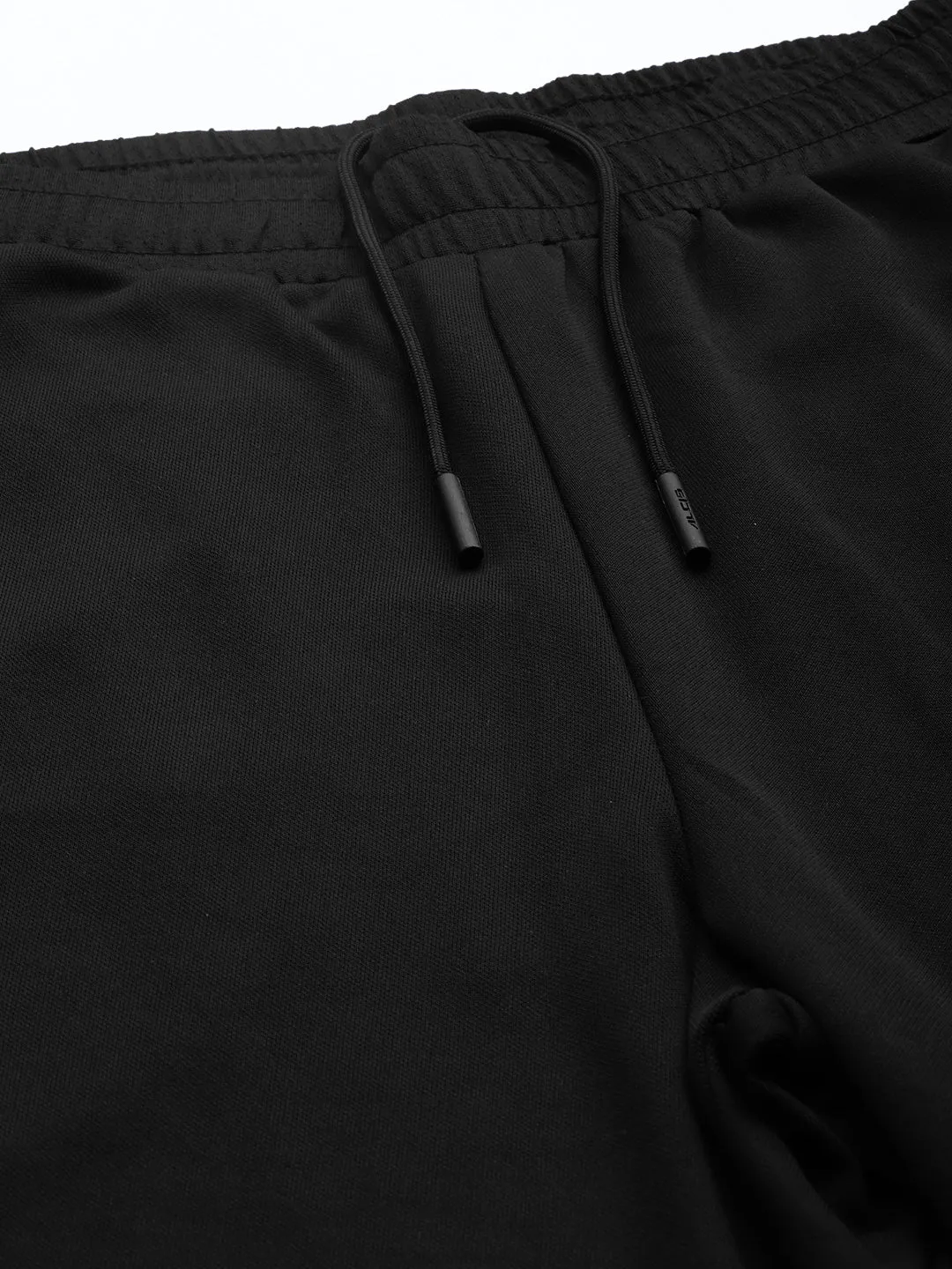 Alcis Men Black Solid Slim Fit Track Pants Flexible Knee Articulation