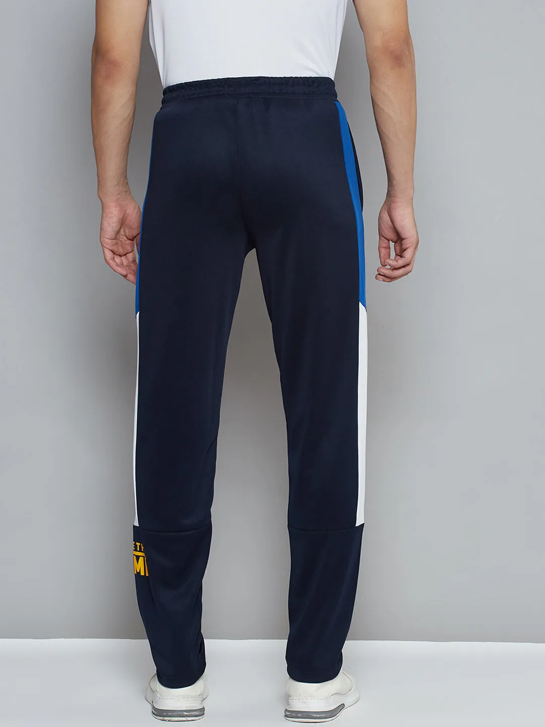 Stylish Fit Alcis Men Navy Blue Typography Print Slim Fit Running Track Pants