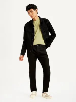 Men's 512 Black Slim Tapered Fit Mid Rise Selvedge Jeans Daywear Option