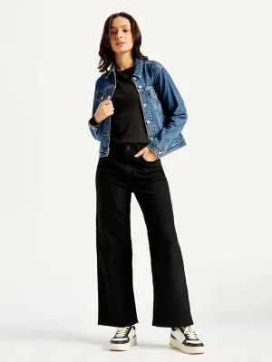 Festival Outfit Comfy Classic Gym Ready Women's Black Mile High Wide Leg Fit High Rise Jeans