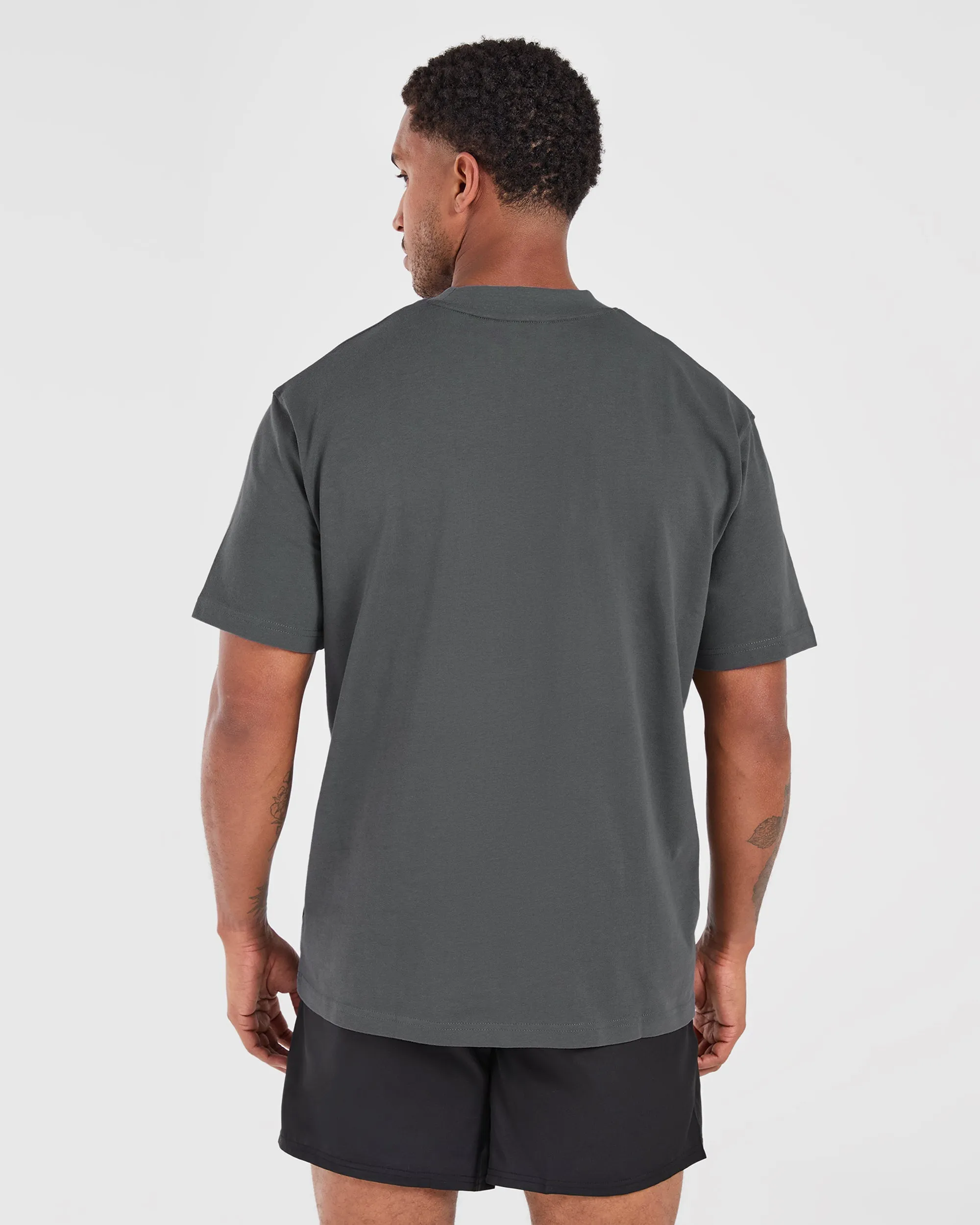 Soft Breathable EthicalProduction Gothic Oversized T Shirt - Charcoal