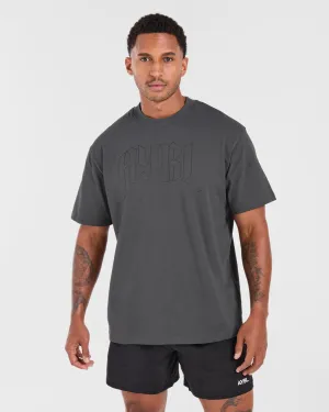 Day-to-Night Look Gothic Oversized T Shirt - Charcoal
