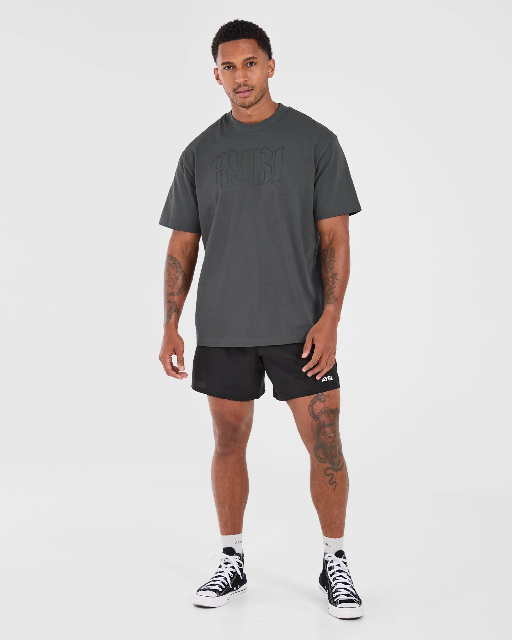Gothic Oversized T Shirt - Charcoal Flexible Weave