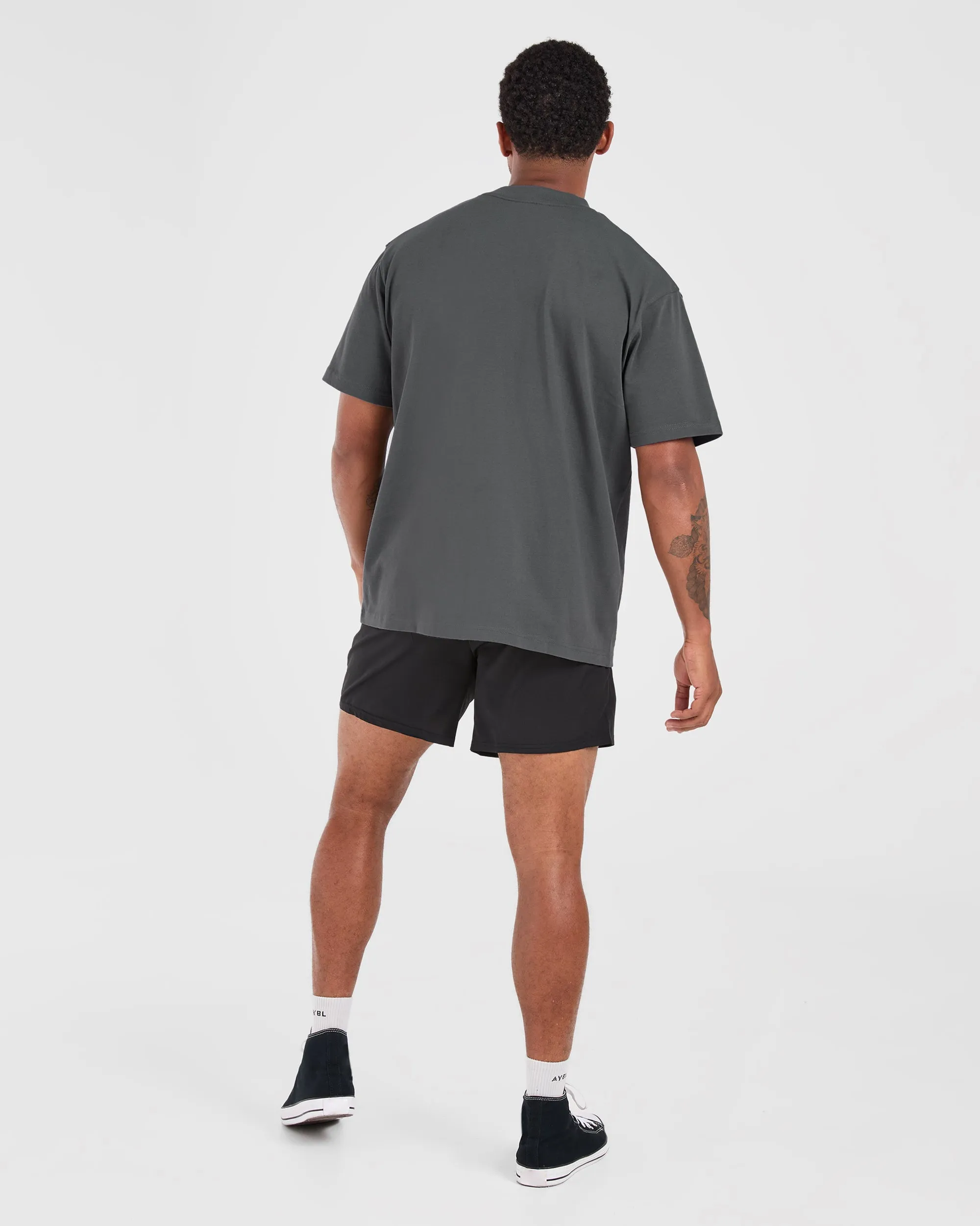 Gothic Oversized T Shirt - Charcoal Microfiber Blend