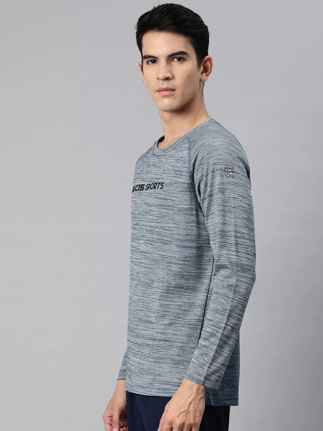 Alcis Men Brand Logo Printed Anti Static Slim Fit T-shirt CrossBackStructure Lean Glow