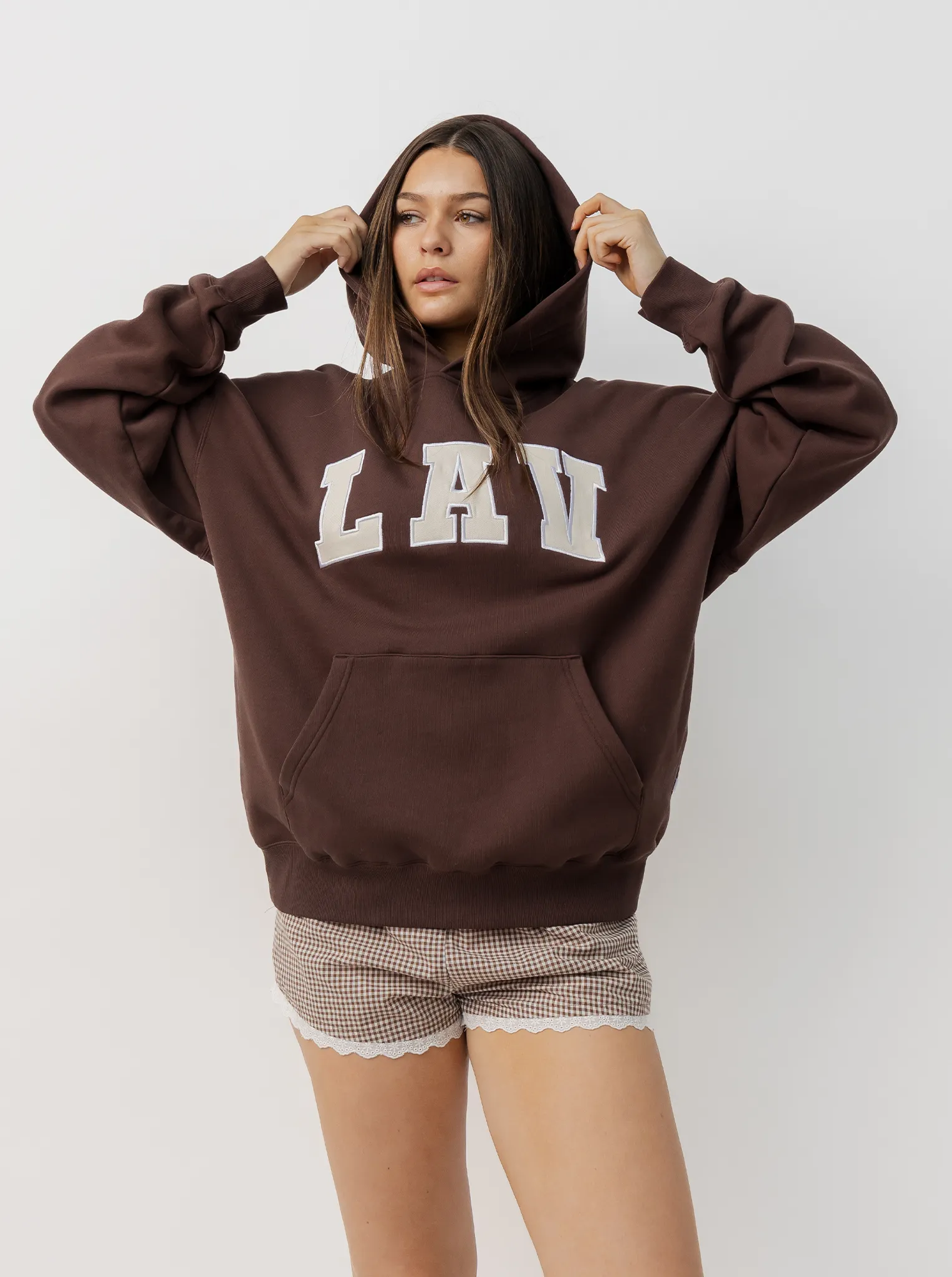 Applique Hoodie Ibex like Cotton Blend