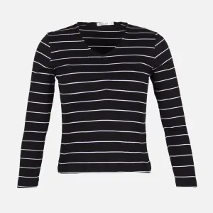 QuickDry Technology WOMEN RIBBED STRIPE T-SHIRT LONG SLEEVE
