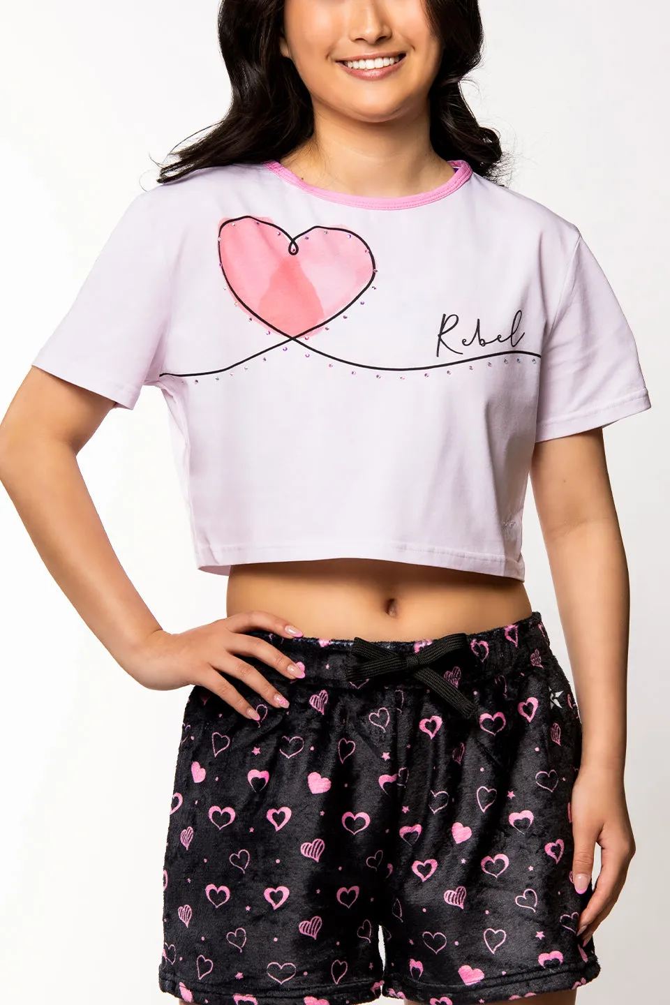 Cropped Tee in Pink Crush Glam Night