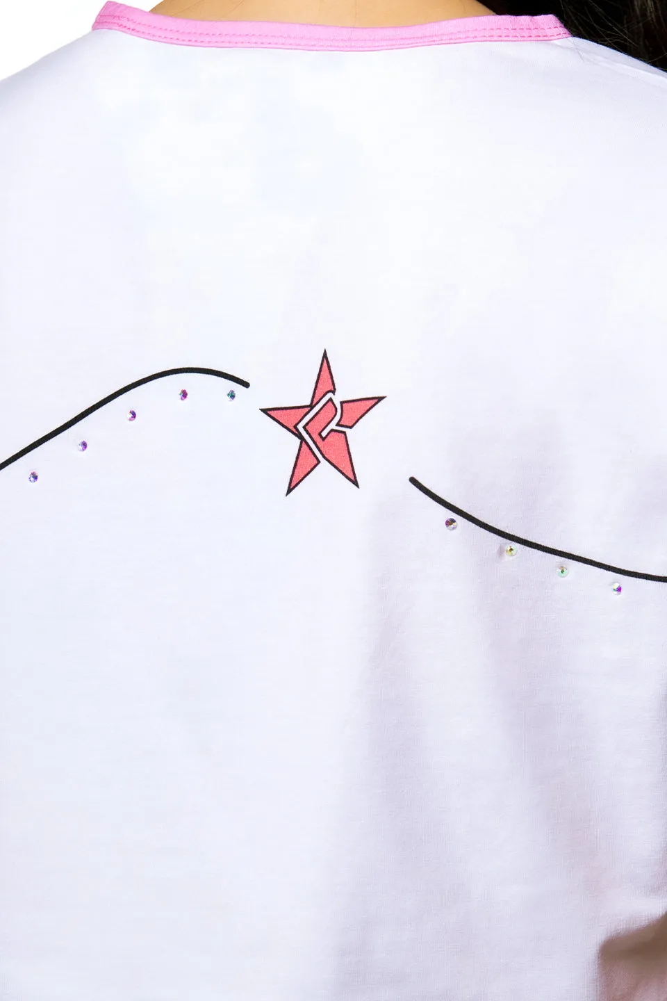 SlipResistantWaistband StretchableMaterial Cropped Tee in Pink Crush