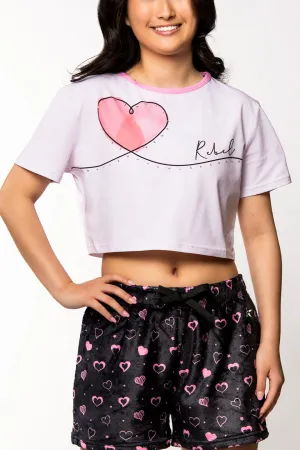 Cropped Tee in Pink Crush Glam Night