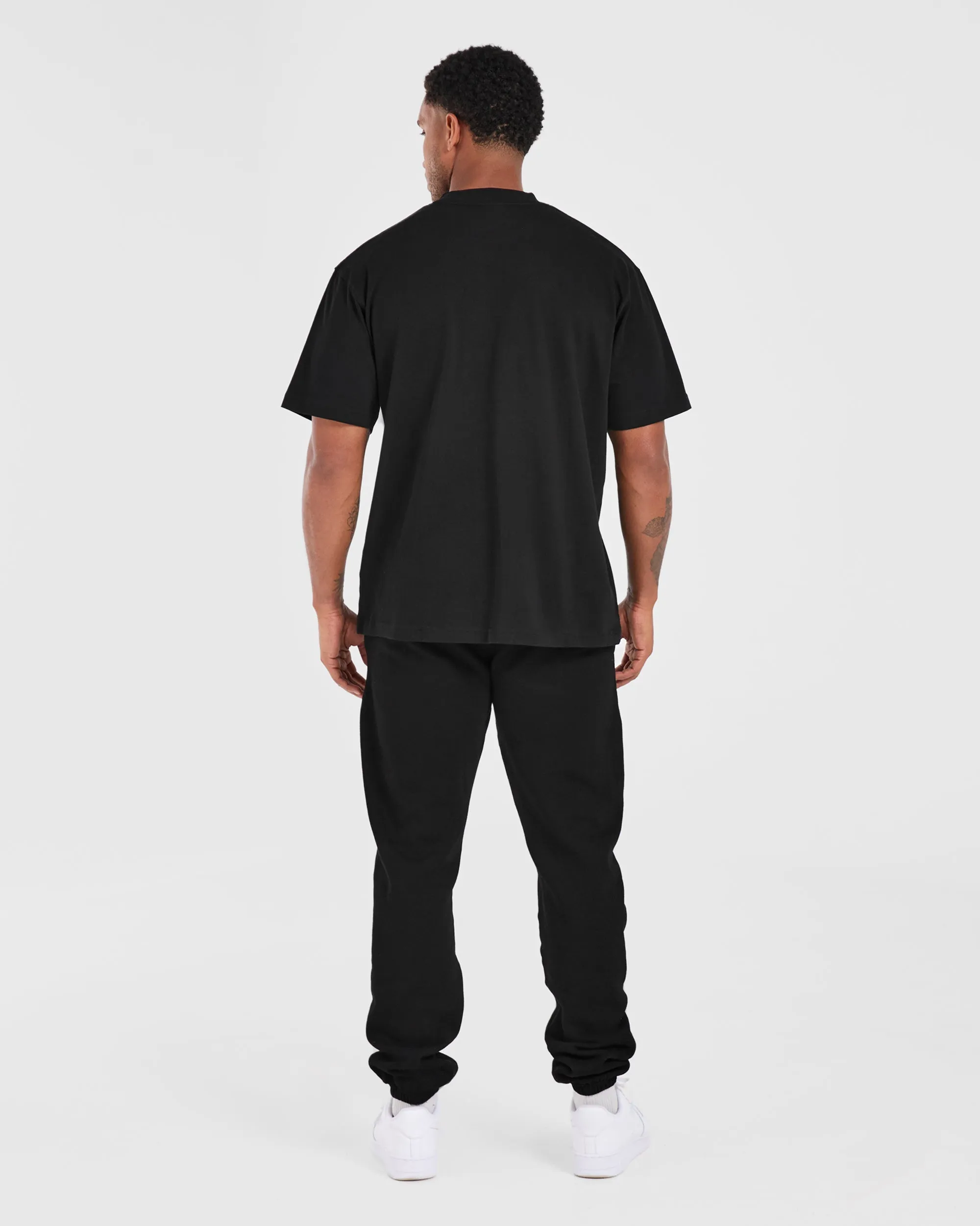 Anti Pilling Surface Gothic Oversized T Shirt - Black