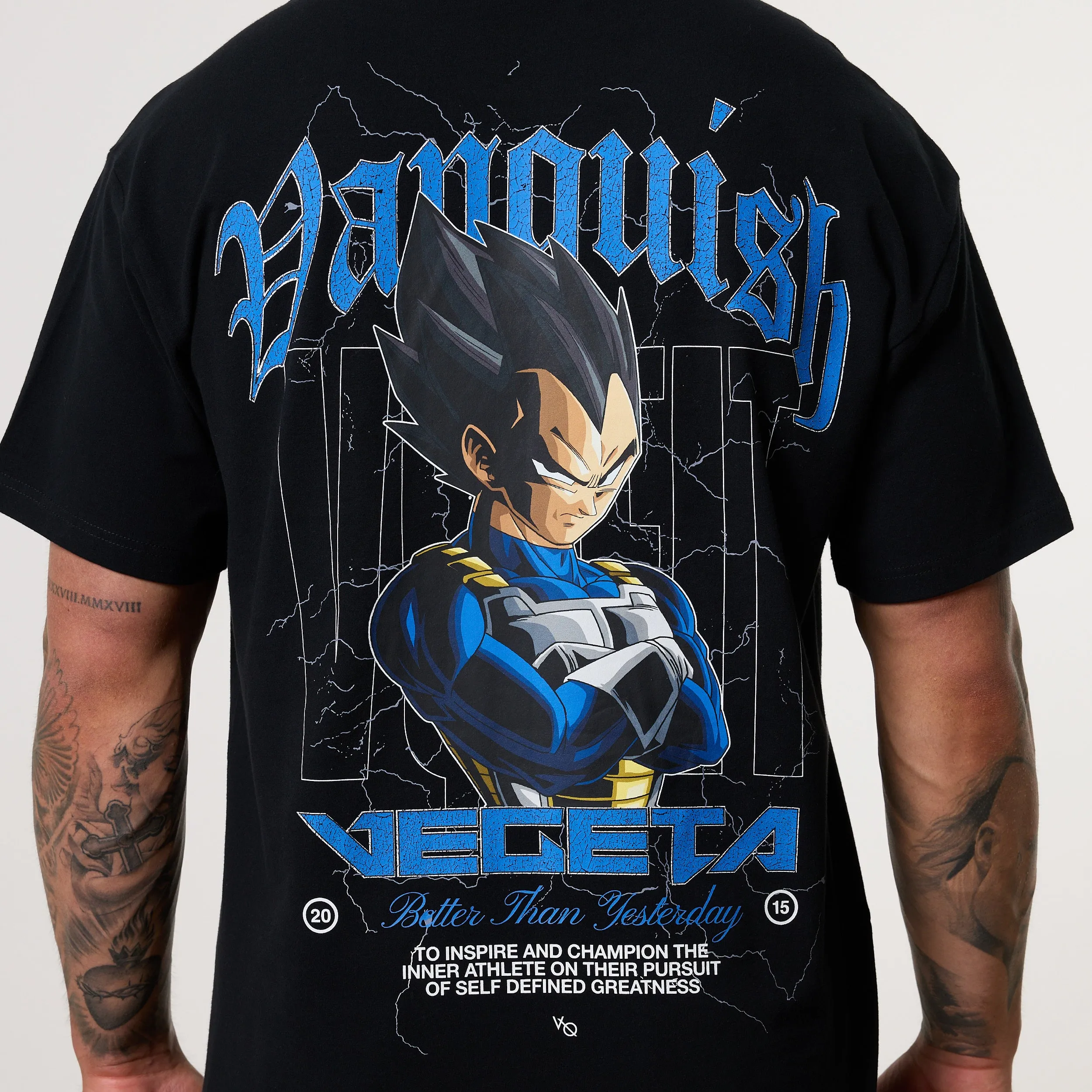 Vanquish DBS Vegeta Black T-Shirt Lightweight Weave Vibrant Prints