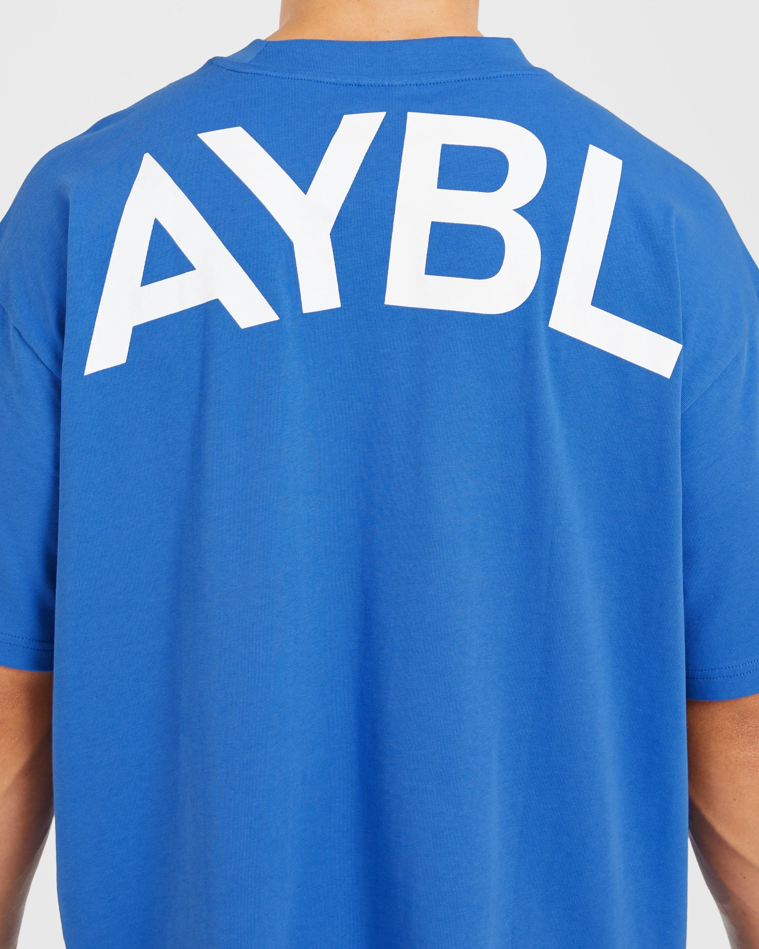 Curved Hem QuickDry Essential Oversized T Shirt - Cobalt
