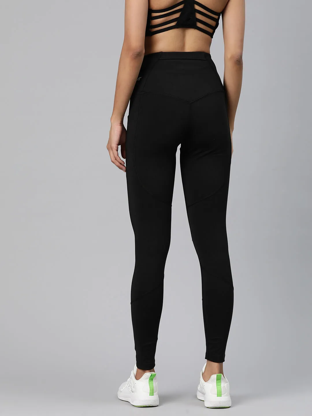Second Skin Feel Alcis Women Solid Ankle Length High-Rise Tights