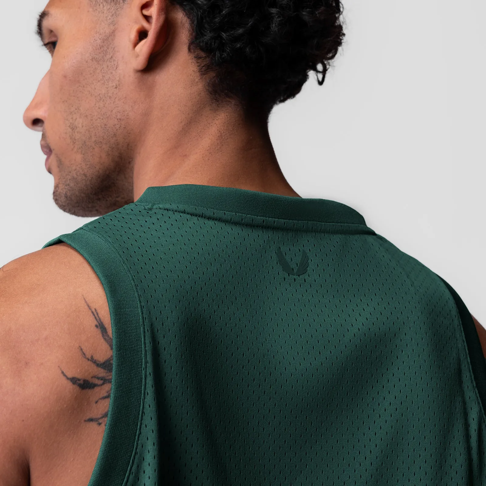 0990. Ion-Mesh Basketball Jersey - Forest Green Sun Safe Layer Ready