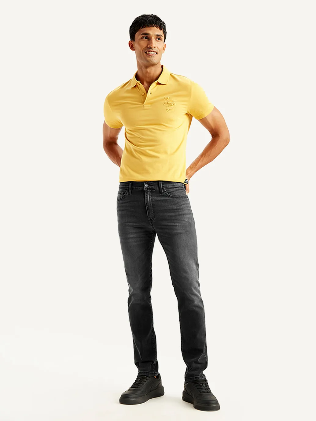 All Time Basic Travel Outfit Men's 511 Charcoal Grey Slim Fit Mid Rise Jeans