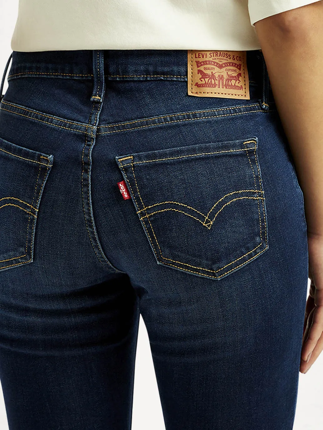 Women's 711 Dark Blue Skinny Fit Mid Rise Jeans Reliable Layer