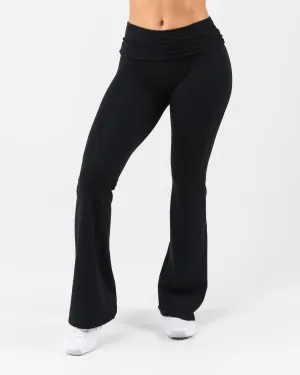 Aura Foldover Flare - Black Petite Size Durable Stitch Budget Friendly Travel Outfit