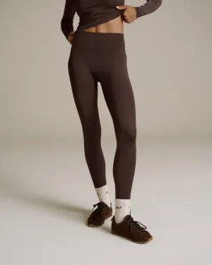 Tagless Labeling System Casual Wearer School Sports Ultimate Gloss Leggings - Chocolate Brown