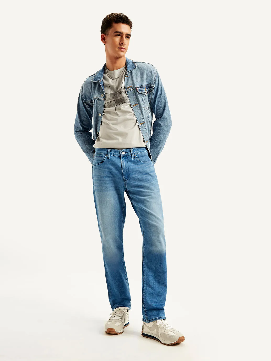 Vintage Inspired Weave Men's Redloop 511 Blue Slim Fit Mid Rise Jeans