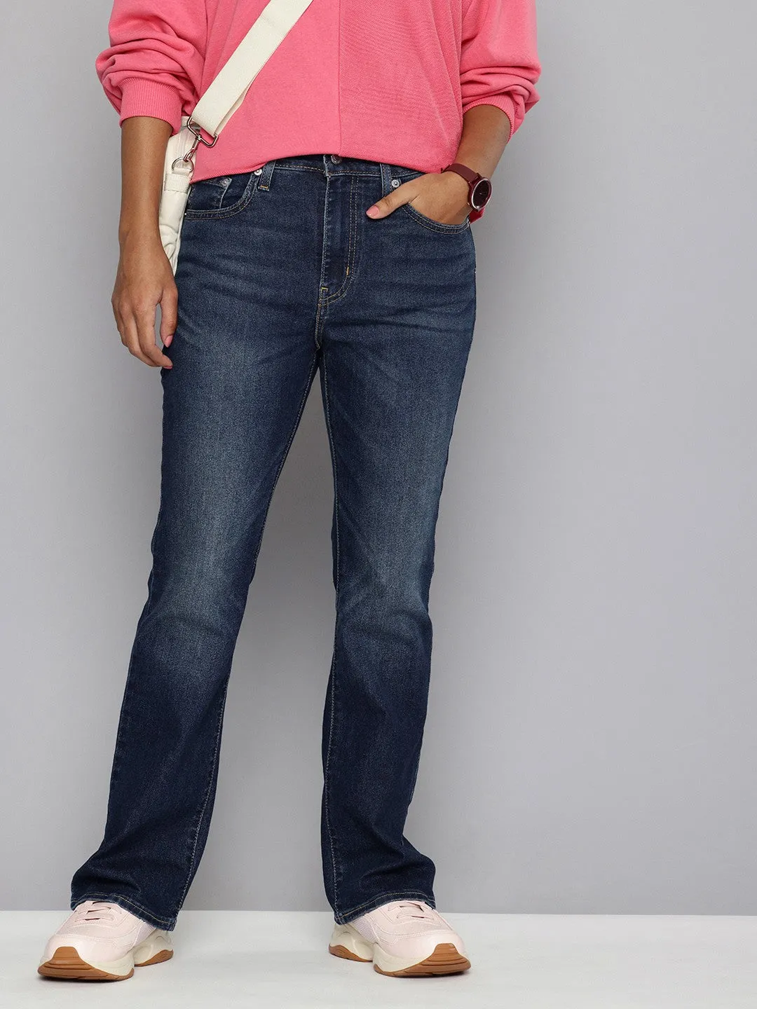 Women's 710 Blue Skinny Fit High Rise Jeans Stain Release Finish Comfortable clothing