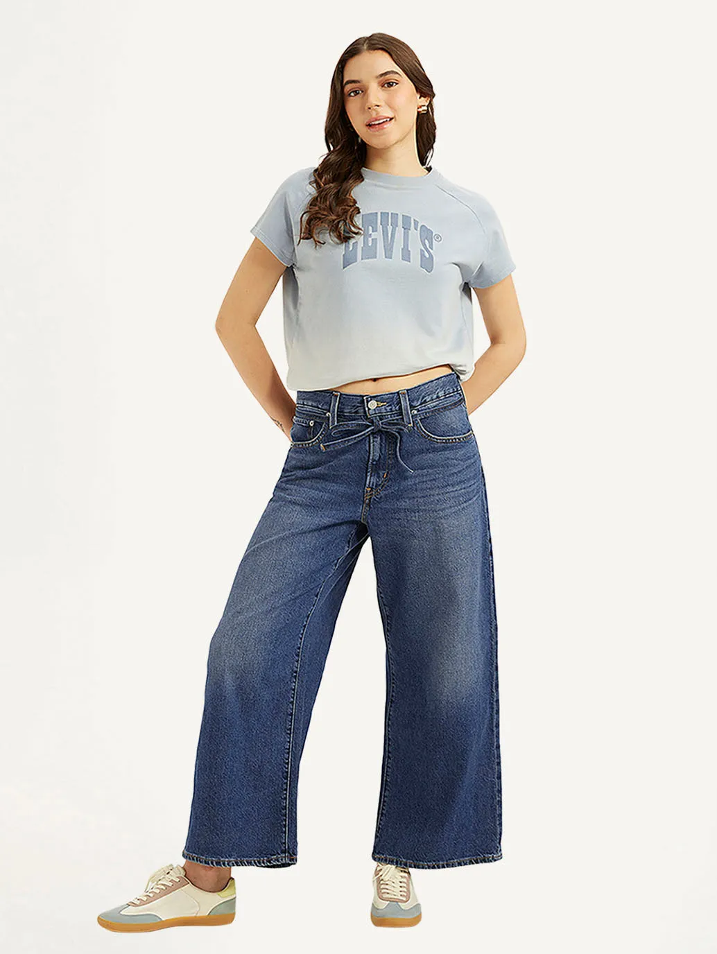 Work Ready Earthy Textured Party Look Soft Women's Blue XL Straight Fit Mid Rise Jeans
