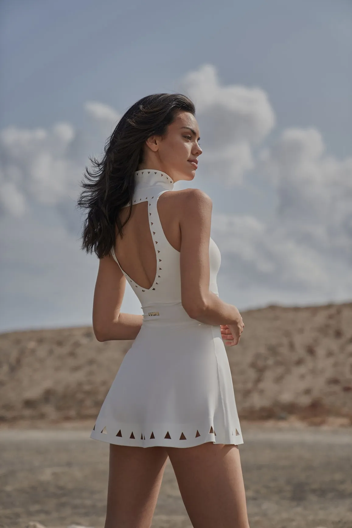 Lavish Laser Cut Zip Dress AntiBacterialTreatment