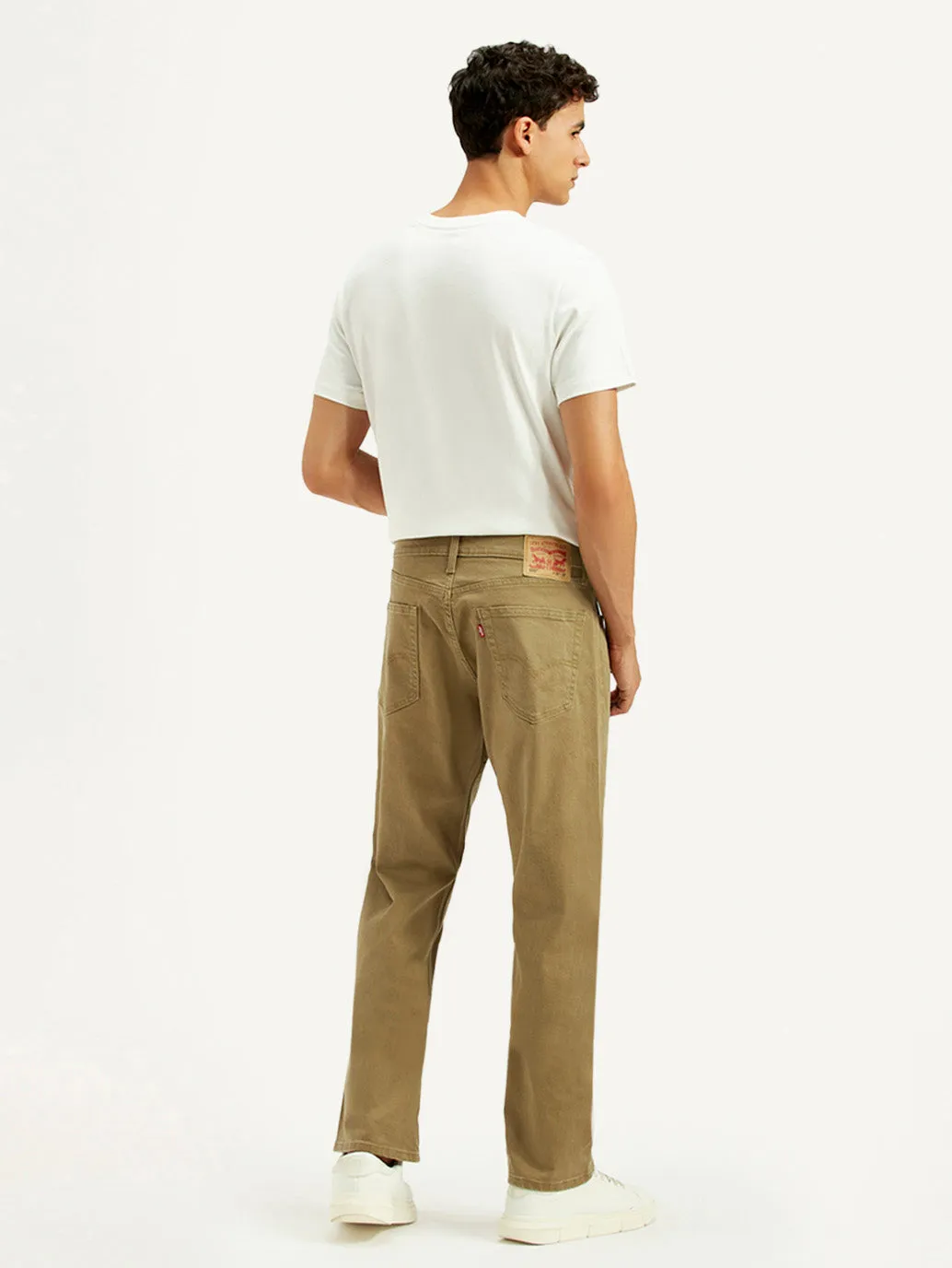 Versatile Everyday Wear Men's 505 Khaki Overdyed Straight Fit Mid Rise Jeans