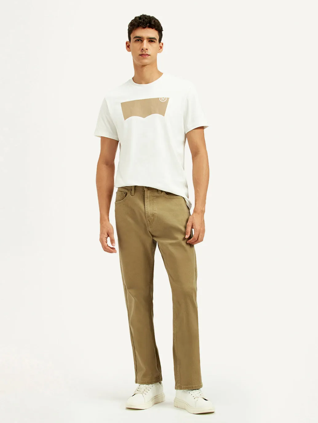 Modern Shopping Day Men's 505 Khaki Overdyed Straight Fit Mid Rise Jeans