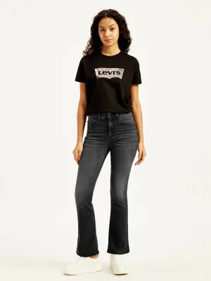 Women's 725 Black Flared Fit High Rise Jeans Office Wear Chill Outfit Date Night