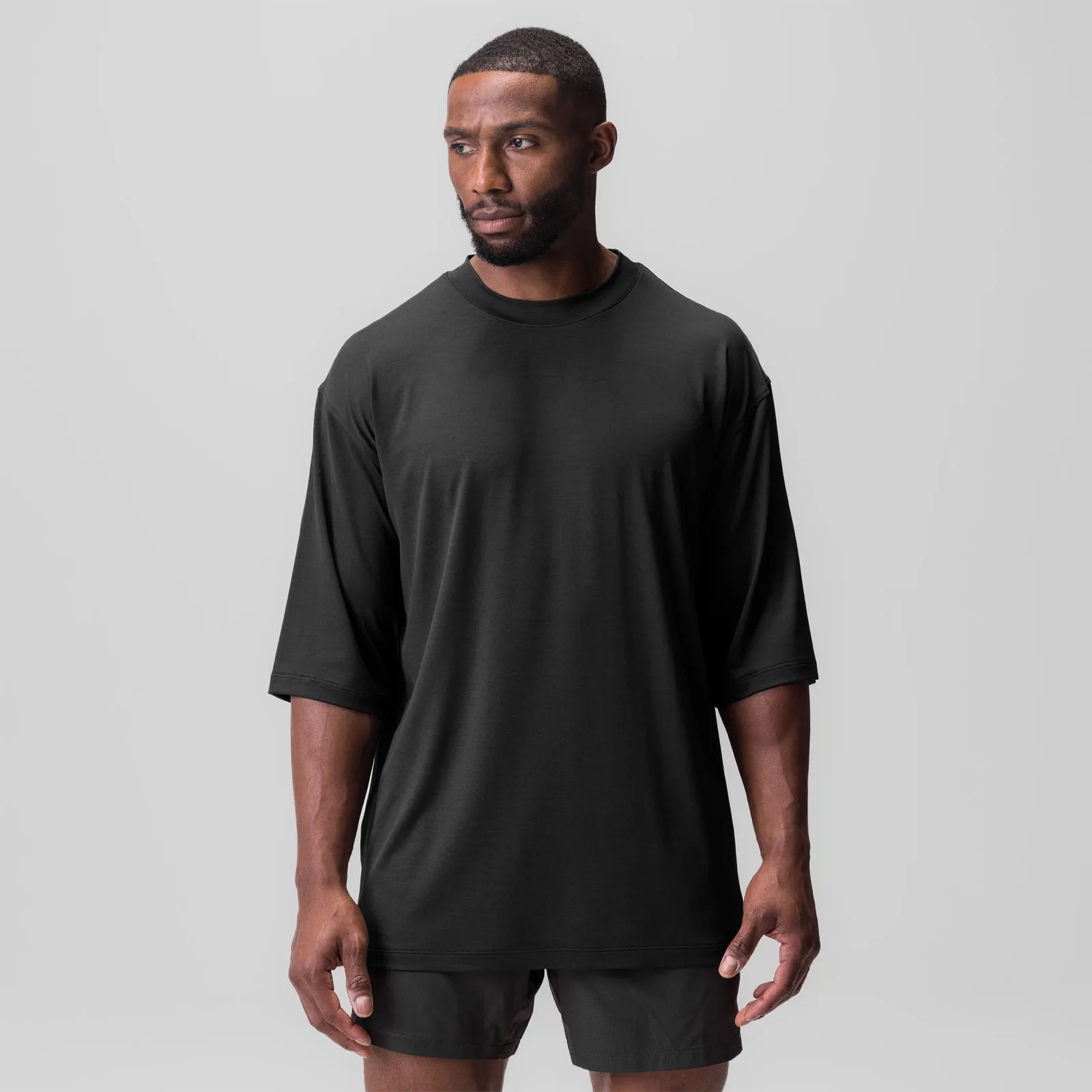 Timeless Top 0841. 3D-Lite? 2.0 3/4-Sleeve Oversized Tee - Black "OTWR"