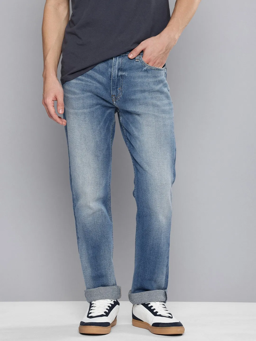 Men's 511 Light Blue Slim Fit Mid Rise Jeans Everyday Ready Active Friendly