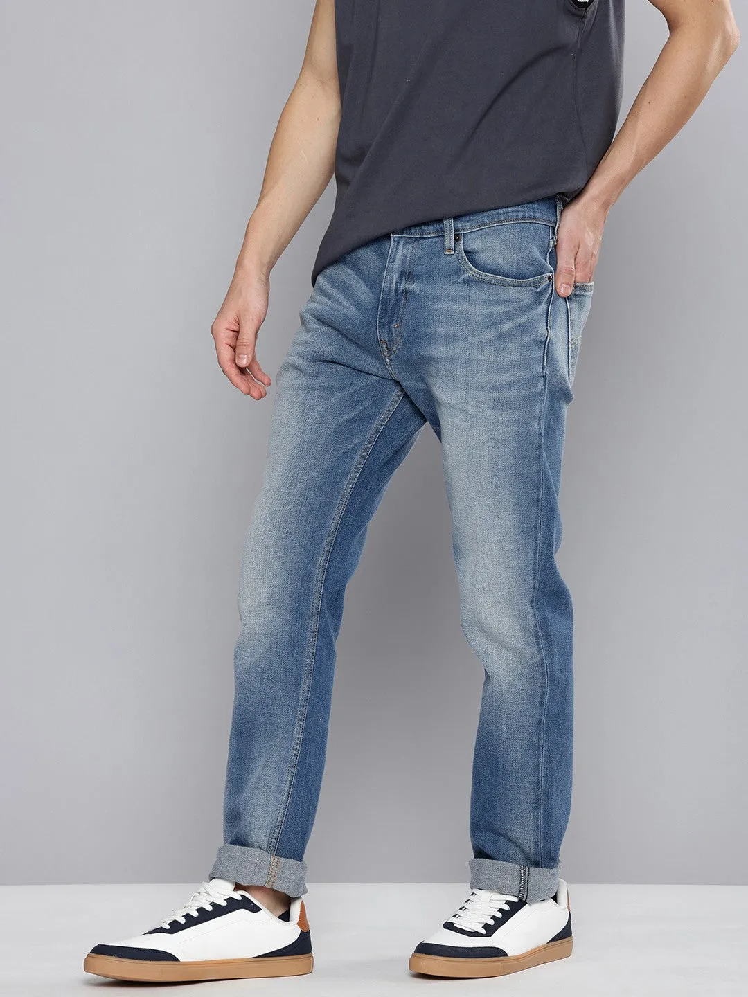 Daily Essential Men's 511 Light Blue Slim Fit Mid Rise Jeans