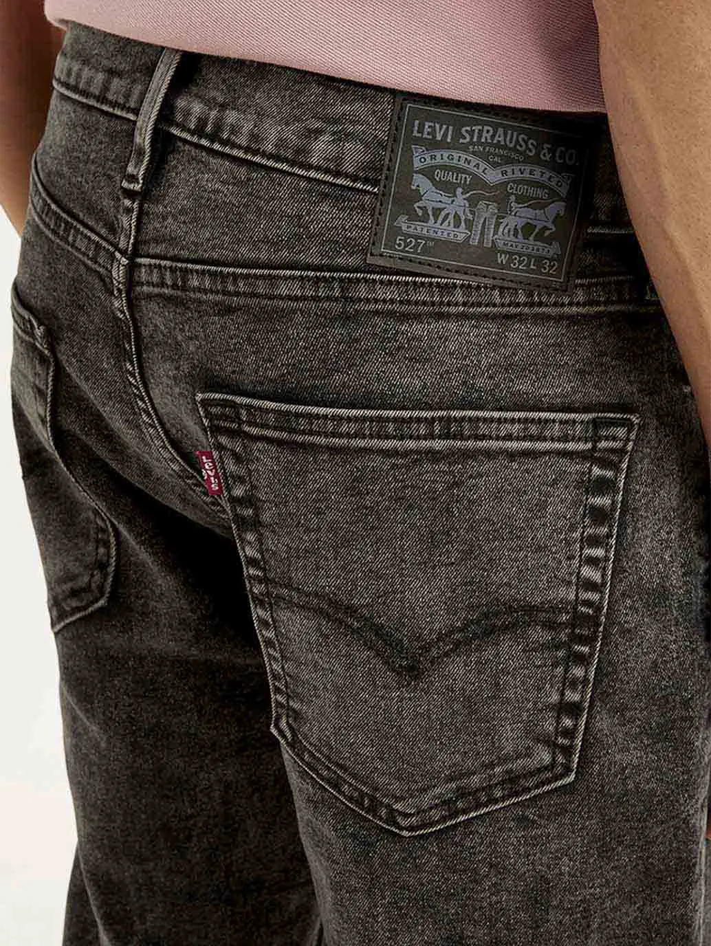 Men's 527 Grey Bootcut Fit Mid Rise Jeans Fashion Routine