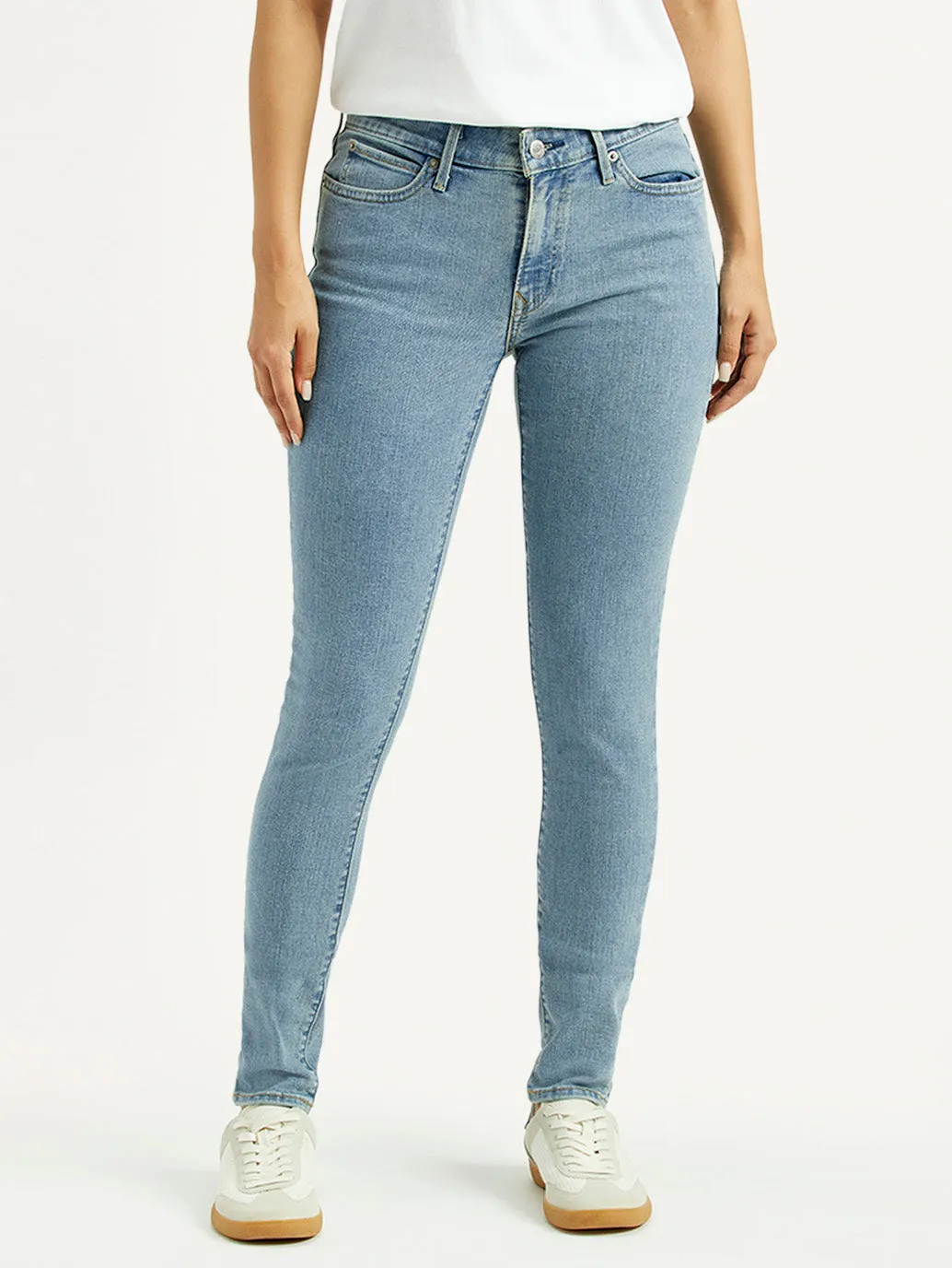 Style Blend Women's 711 Light Blue Skinny Fit Mid Rise Jeans