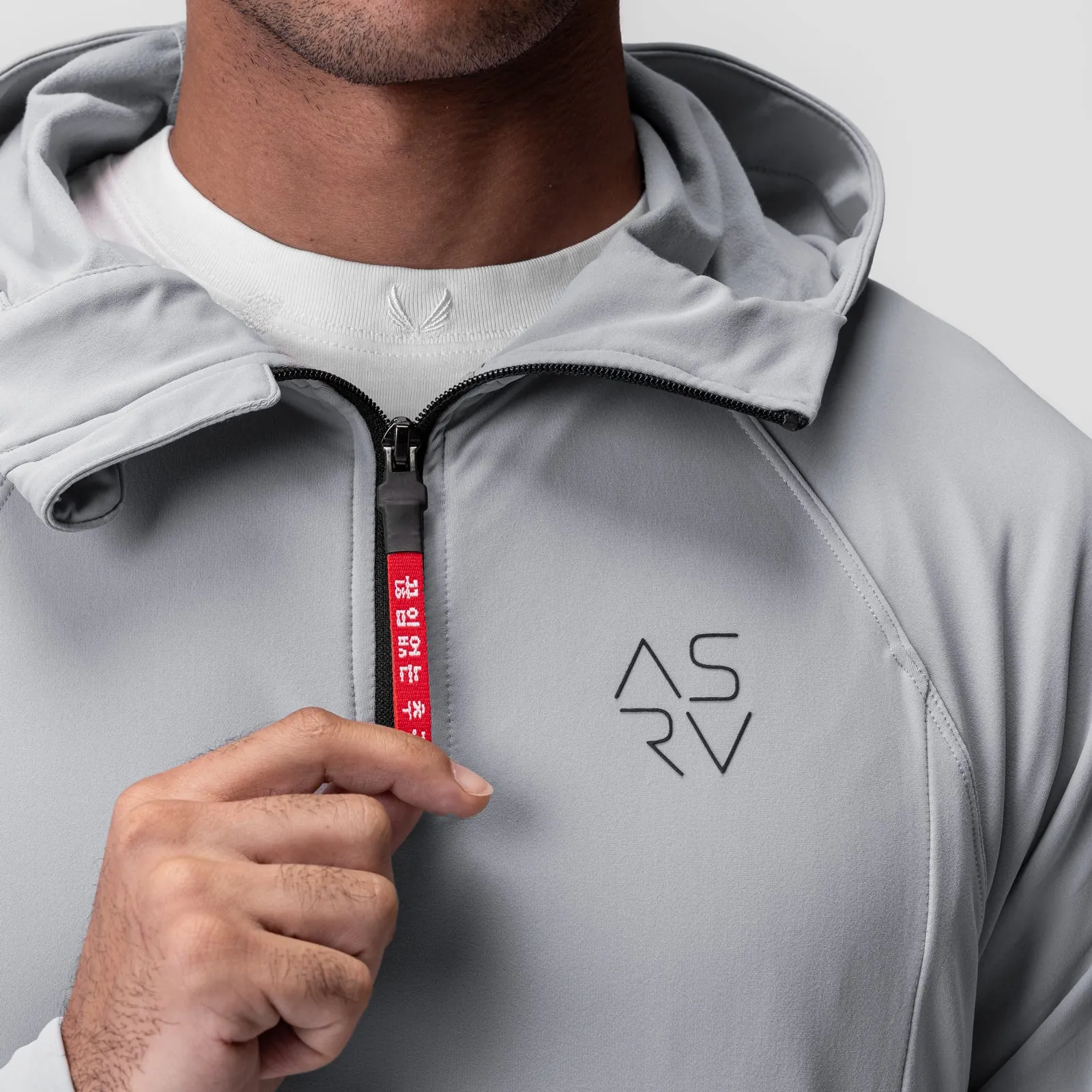 0682. Training Hoodie - Slate Grey "Cyber" Yoke Back Design Winter Night