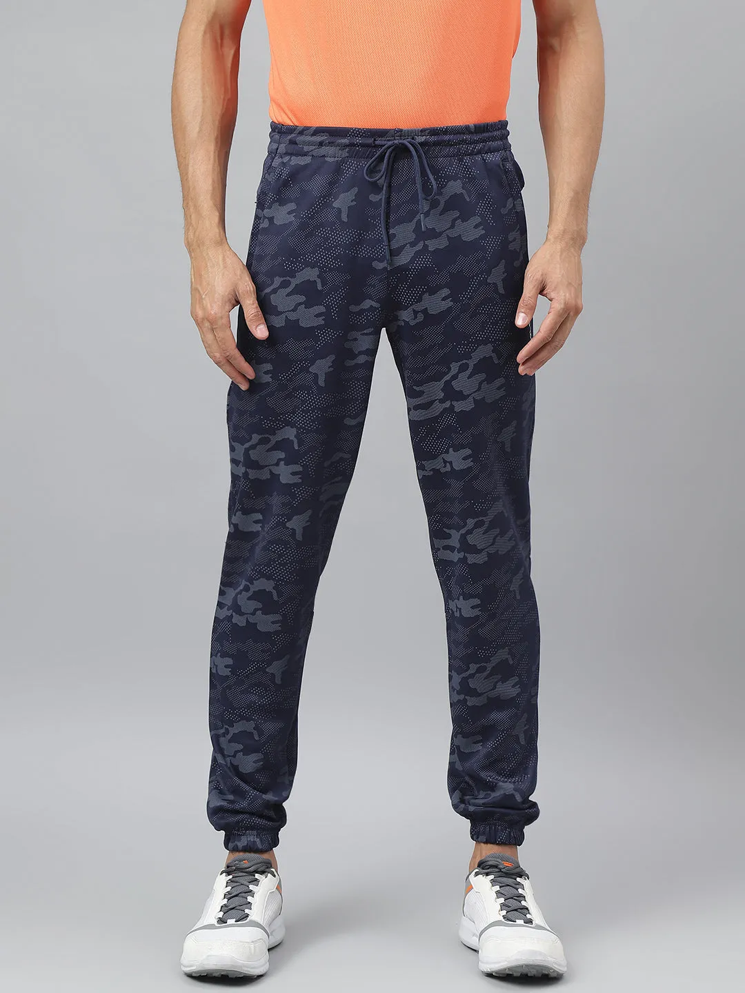 Flat Lock Stitching Alcis Men Navy Anti-Static Slim-Fit Training Track Pants