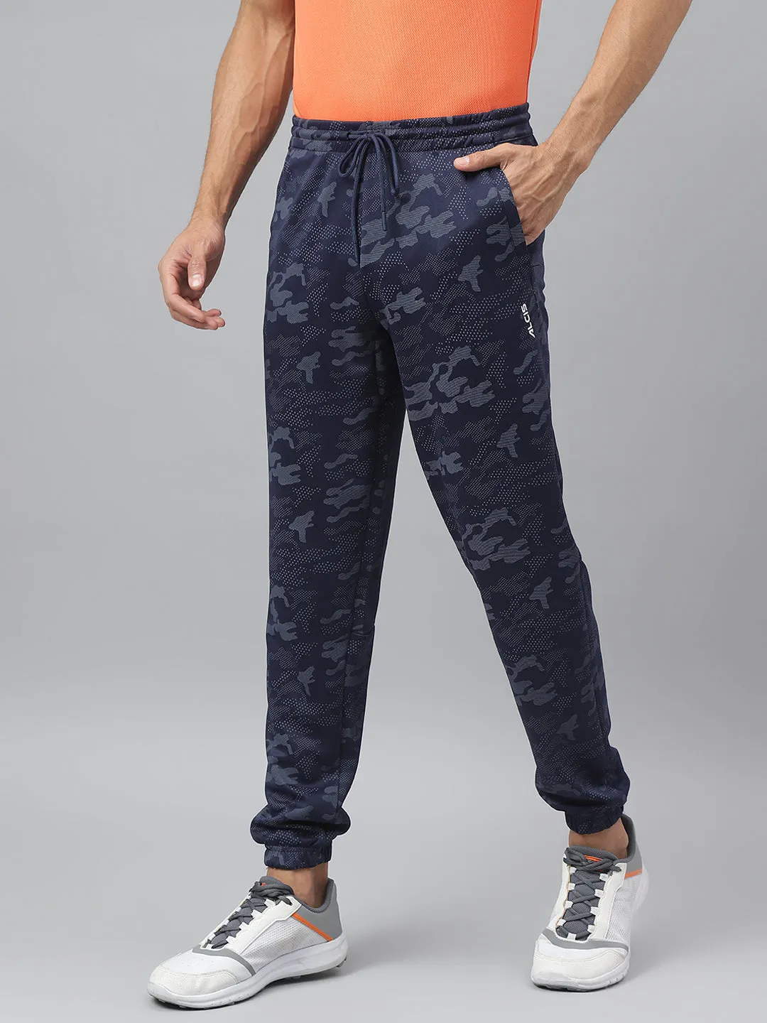 Alcis Men Navy Anti-Static Slim-Fit Training Track Pants Quick Dry Fabric