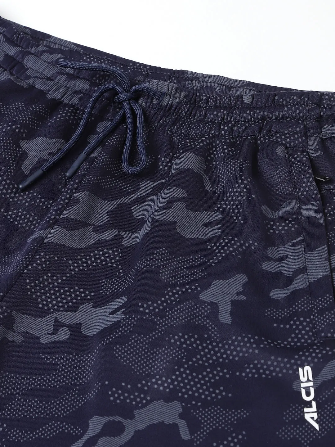 Alcis Men Navy Anti-Static Slim-Fit Training Track Pants Anti Static Finish FrictionResistantEdging